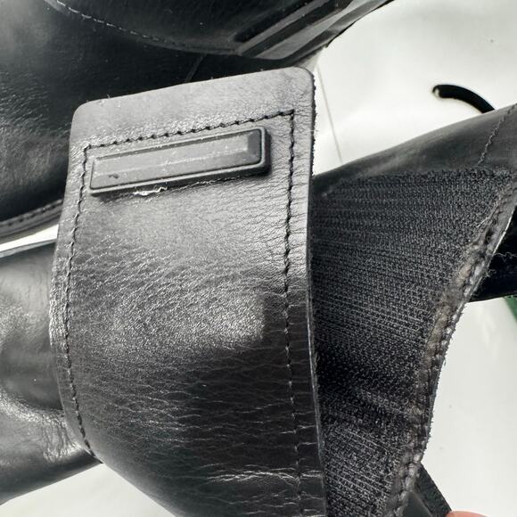 Franco Sarto Boots Womens 8 M Karrie Ankle Bootie Black Leather Block Heels - Picture 5 of 6